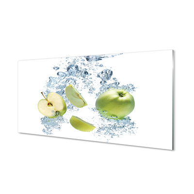 Szkło do Kuchni na Ścianę Plasterki Jabłka w Wodzie
