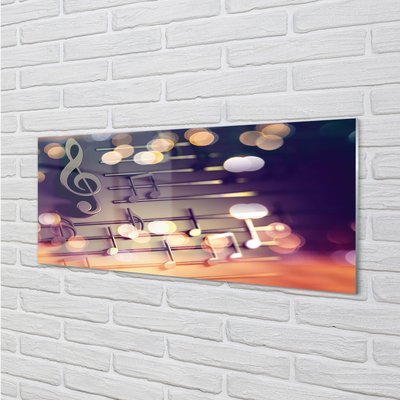 Szklany Panel Klasyczne Czarne Nuty