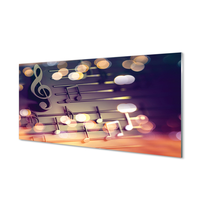 Szklany Panel Klasyczne Czarne Nuty