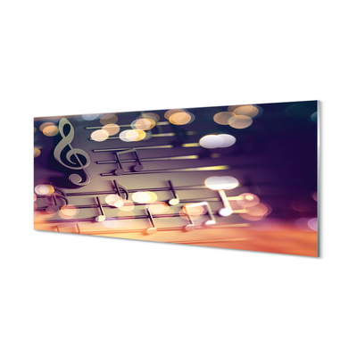 Szklany Panel Klasyczne Czarne Nuty