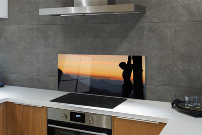 Szklany Panel Ukrzyżowanie o Zachodzie Słońca