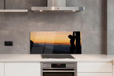 Szklany Panel Ukrzyżowanie o Zachodzie Słońca