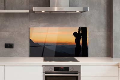 Szklany Panel Ukrzyżowanie o Zachodzie Słońca