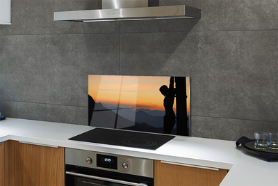 Szklany Panel Ukrzyżowanie o Zachodzie Słońca