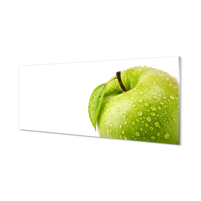 Szklany Panel Jabłko zielone krople wody