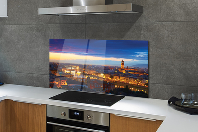 Panel szklany do Kuchni Światła Nocnych Mostów