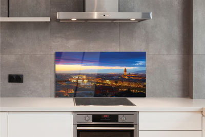 Panel szklany do Kuchni Światła Nocnych Mostów