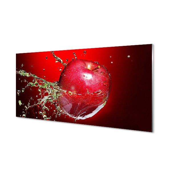 Szklany Panel Jabłko krople wody