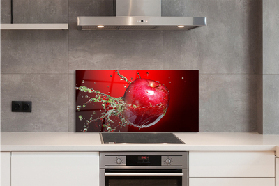 Szkło do Kuchni na Ścianę Jabłko w Porannej Rosie