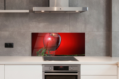 Szkło do Kuchni na Ścianę Czerwone Jabłko w Wodzie