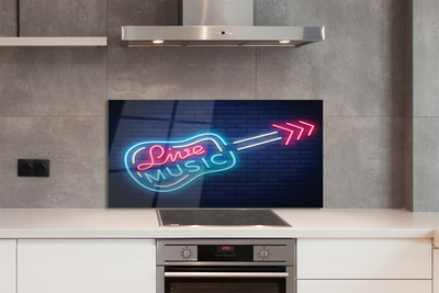 Panel szklany do Kuchni Muzyczny Blask Neonów