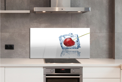 Szkło do Kuchni na Ścianę Kostka Lodu z Wiśnią