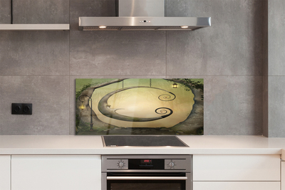 Szkło do Kuchni na Ścianę Światła w Tajemniczym Lesie