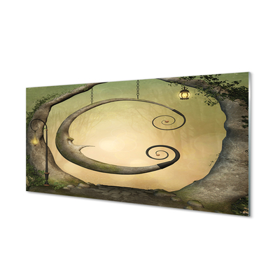 Szkło do Kuchni na Ścianę Światła w Tajemniczym Lesie