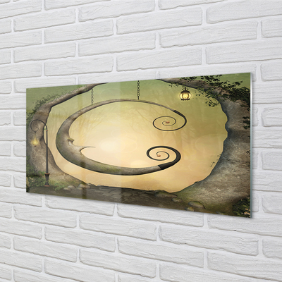 Szkło do Kuchni na Ścianę Światła w Tajemniczym Lesie