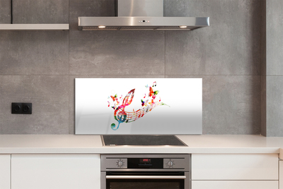 Szklany Panel Kolorowe Nuty i Motyle