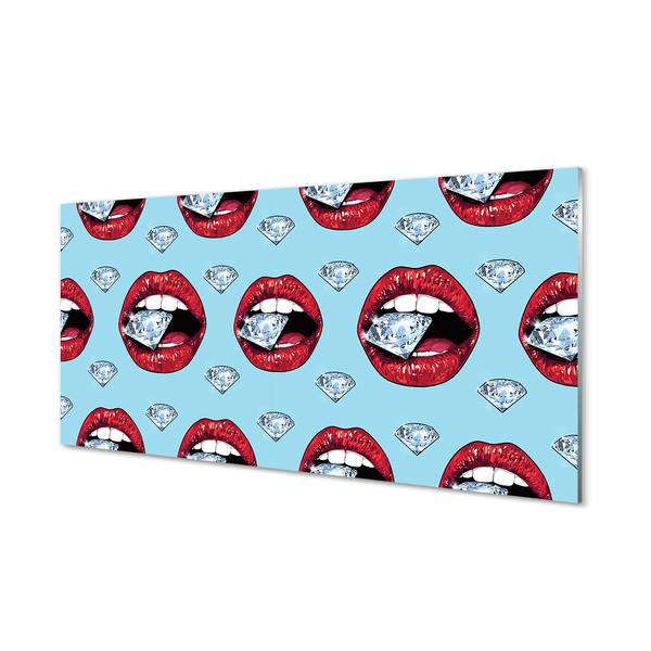 Szklany Panel Diamentowe Usta
