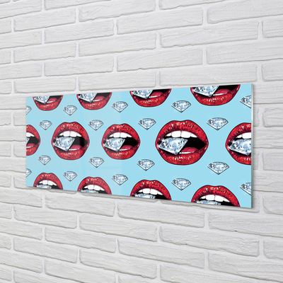 Szklany Panel Diamentowe Usta