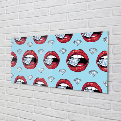 Szklany Panel Diamentowe Usta