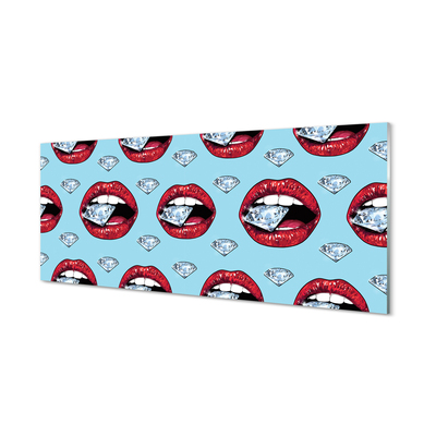 Szklany Panel Diamentowe Usta