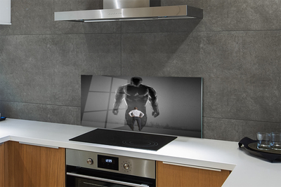 Szkło do Kuchni na Ścianę Rzeźba Męskich Mięśni