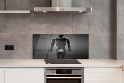 Szkło do Kuchni na Ścianę Rzeźba Męskich Mięśni