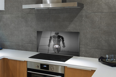 Szkło do Kuchni na Ścianę Rzeźba Męskich Mięśni