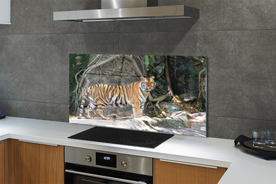 Szklany Panel Tygrys w Sercu Dżungli