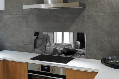 Panel szklany do Kuchni Kobieta przy Oknie