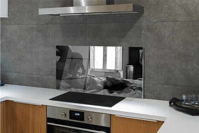 Panel szklany do Kuchni Kobieta przy Oknie