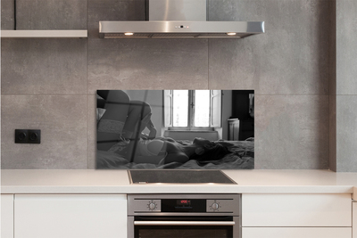 Panel szklany do Kuchni Kobieta przy Oknie