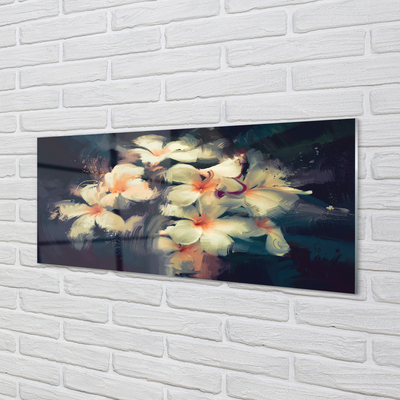 Szklany Panel Obraz kwiaty