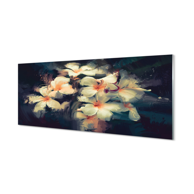 Szklany Panel Obraz kwiaty