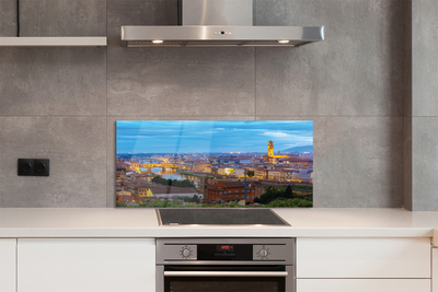 Panel Szklany Włoska Panorama o Zachodzie Słońca