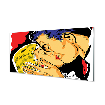 Szklany Panel Pocałunek Zakochanych