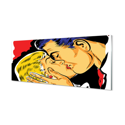 Szklany Panel Pocałunek Zakochanych