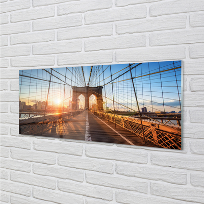 Panel Szklany Most wschód słońca wieżowce