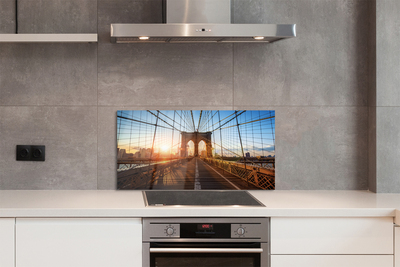 Panel Szklany Świt nad Mostem i Drapaczami Chmur