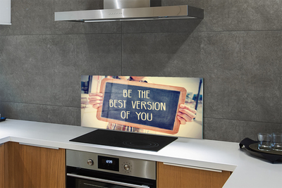 Szklany Panel Drewniana Tabliczka z Napisem