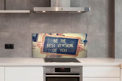 Szklany Panel Drewniana Tabliczka z Napisem