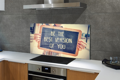 Szklany Panel Drewniana Tabliczka z Napisem