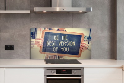 Szklany Panel Drewniana Tabliczka z Napisem