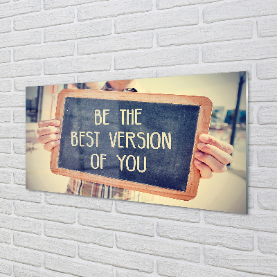 Szklany Panel Drewniana Tabliczka z Napisem