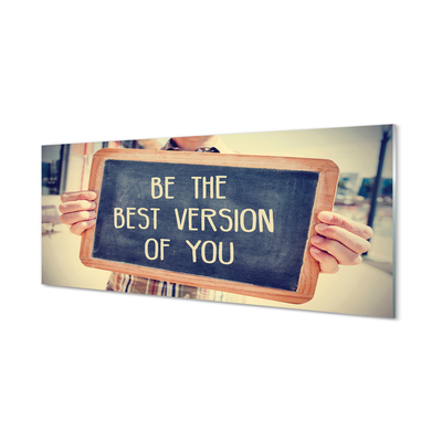 Szklany Panel Drewniana Tabliczka z Napisem