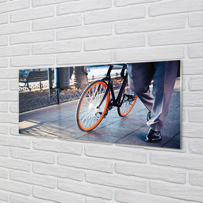 Panel szklany do Kuchni Nogi Rowerzysty w Mieście