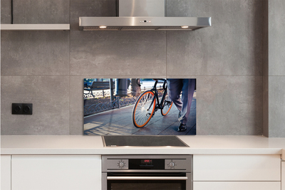 Panel szklany do Kuchni Nogi Rowerzysty w Mieście