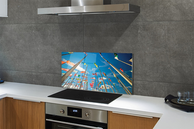 Szklany Panel Różne Flagi Narodowe