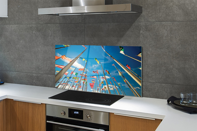 Szklany Panel Różne Flagi Narodowe