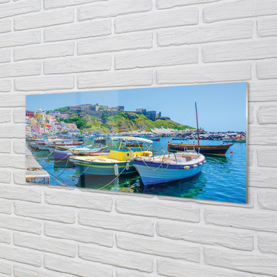 Szkło Ozdobne do Kuchni Statki w Zatoce pod Górami