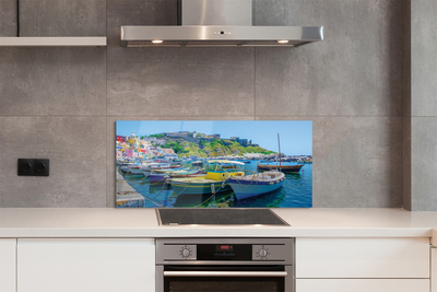 Szkło Ozdobne do Kuchni Statki w Zatoce pod Górami